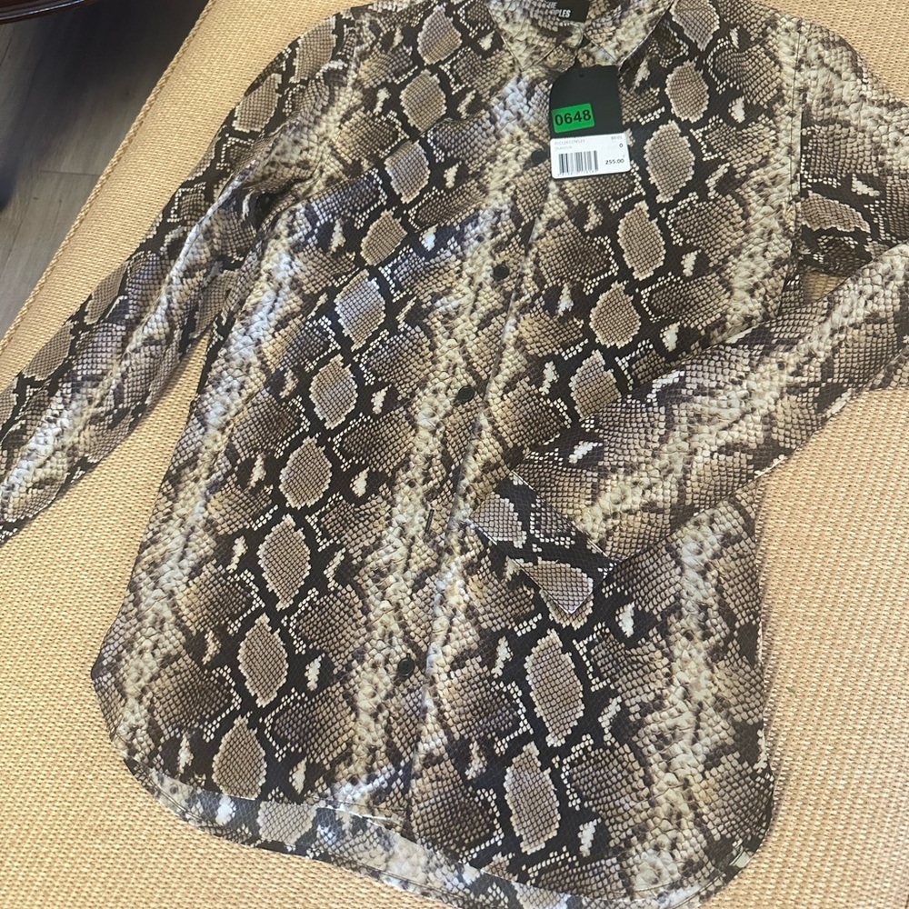 ✔️57 BNWT THE KOOPLES SILK SNAKESKIN BLOUSE